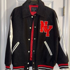 New Look Black and Red Varsity Jacket